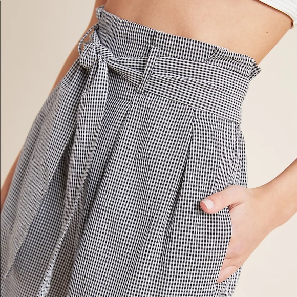 Mara Hoffman Arianna black white gingham print high rise waisted wide leg pants - Picture 5 of 13